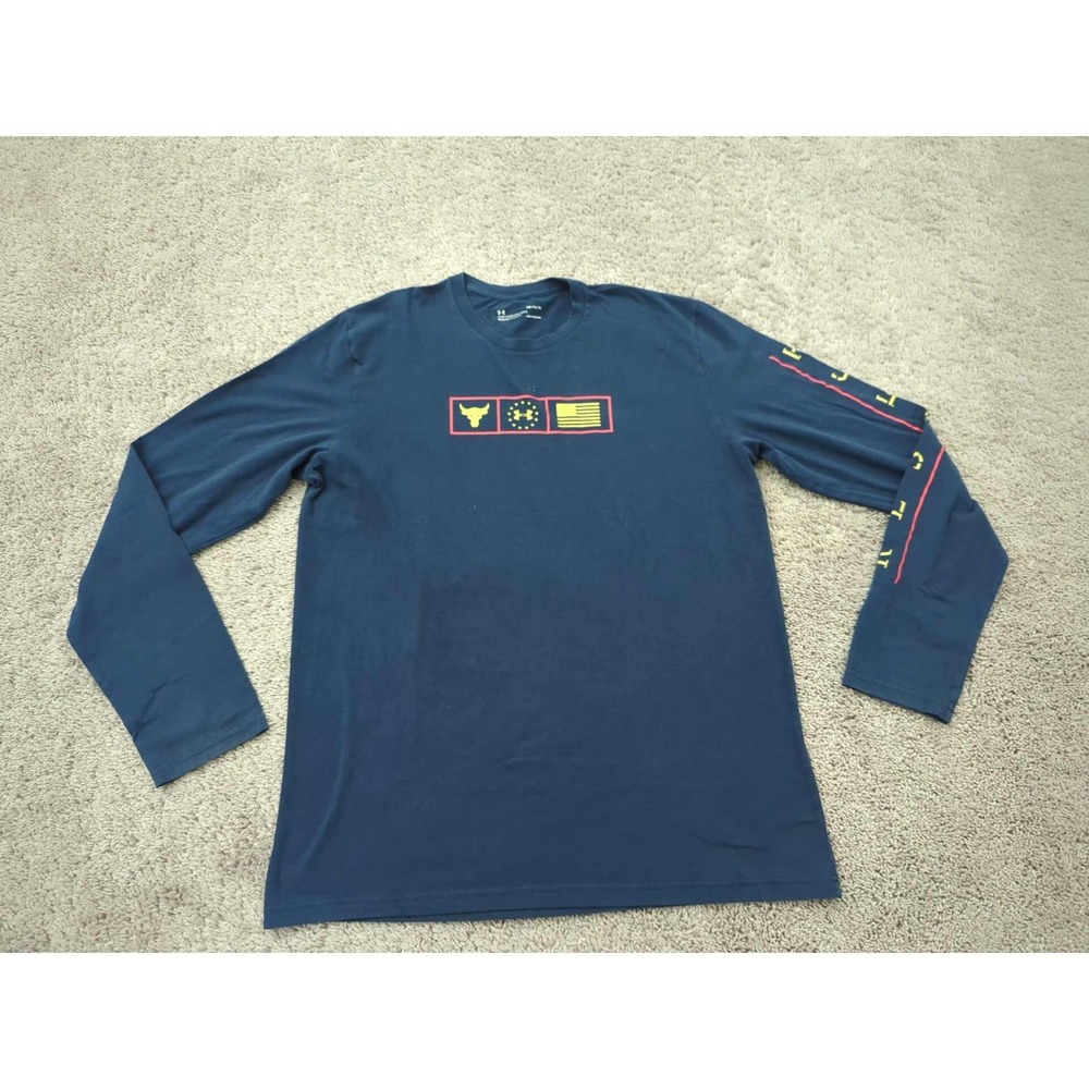 Under Armour T Shirt Mens L Long Sleeve Project Rock‎ Respect HeatGear Athletic